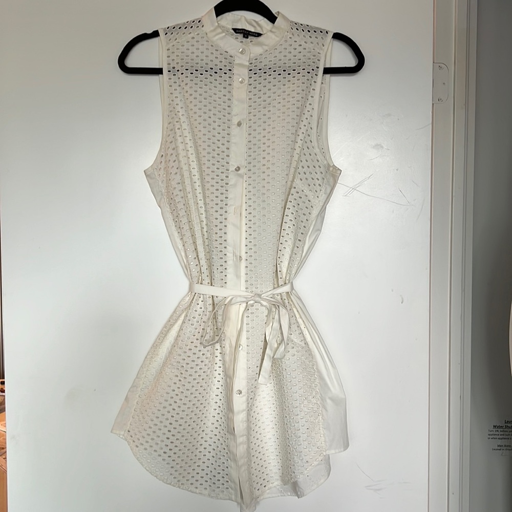 Marissa Webb Perforated Blouse, White/ Size M